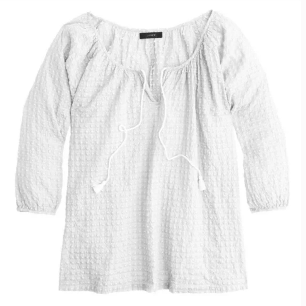J. Crew suckered dot peasant top